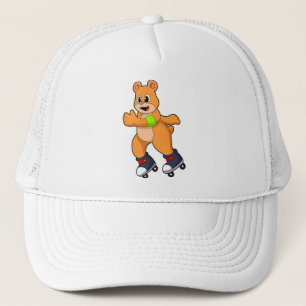Bär som Skater med textbundna skal Keps