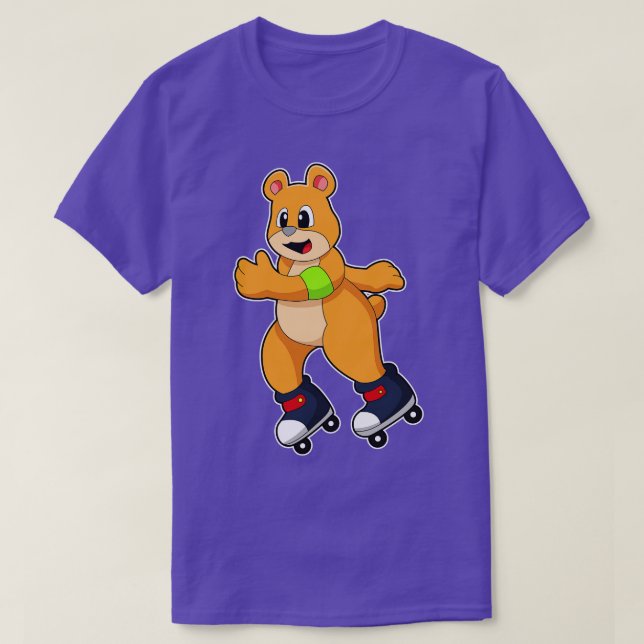 Bär som Skater med textbundna skal T Shirt (Design framsida)
