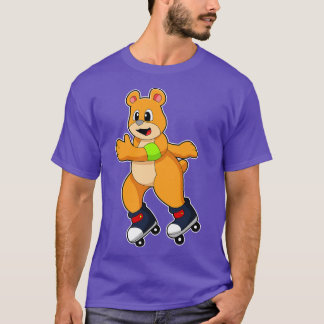 Bär som Skater med textbundna skal T Shirt