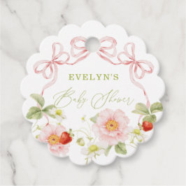 Bär Söt Baby Shower Gingham Förmånsetikett Gåvor Etiketter