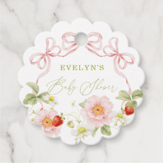 Bär Söt Baby Shower Gingham Förmånsetikett Gåvor Etiketter