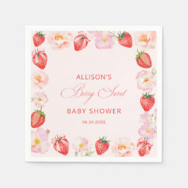 Bär Söt Baby Shower Jordgubbsbåge Pappersservett