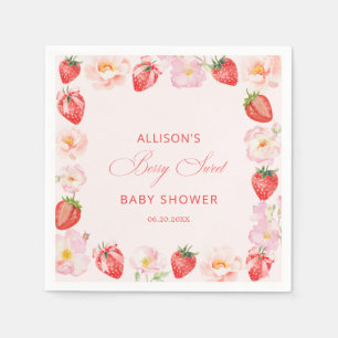 Bär Söt Baby Shower Jordgubbsbåge Pappersservett