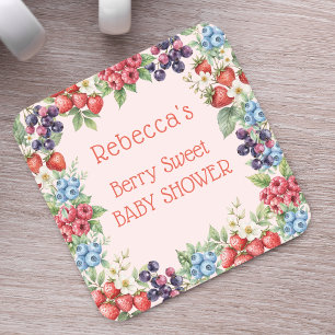 Bär Söt Baby Shower-ram med bär Underlägg Papper Kvadrat