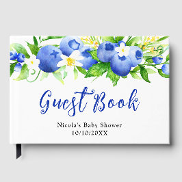 Bär Söt Blåbär Blommande Baby Shower Gästböcker