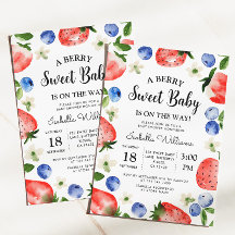 Bär Söt Jordgubb Blåbär Flick Babyshower