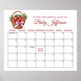 Bär Söt Jordgubb Gissa Förfallodatum Kalender Poster