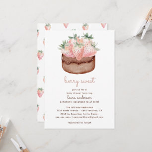 Bär Söt Jordgubbs Cupcake Baby Shower Inbjudningar