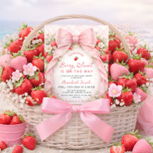 Bär Söt Jordgubbs Elegant Flick Bebis Bjudning