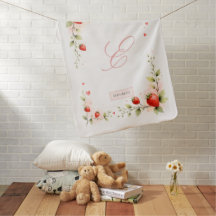 Bär Söt Jordgubbsträdgård Bebis Monogram Present