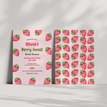 Bär Söt Rosa Röd Jordgubbs Bröllopsdusch