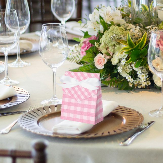 Bär-söt rosa rutig presentbox för baby shower presentaskar (Skapare uppladdad)