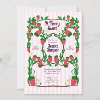 Bär Söt Trädgård Art Nouveau Baby Shower Inbjudningar