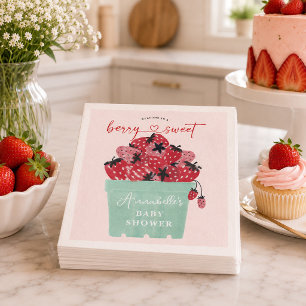 Bär söta baby shower servetter jordgubbar