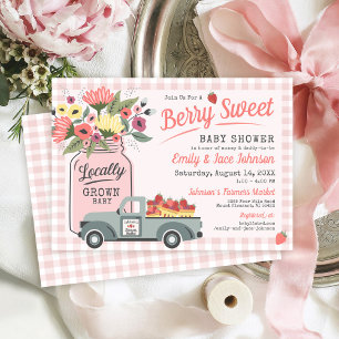 Bär Söta Bondens Marknad Babyflicka Babyshower Inbjudningar