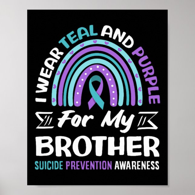 Bär teal och lila för bror självmord poster (Framsidan)