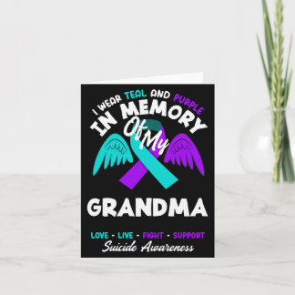 Bär teal och lila till minne av mormors design kort