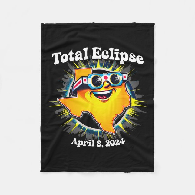 Bär Texas Eclipse Glasögon Solförmörkelse Fleecefilt (Framsidan)
