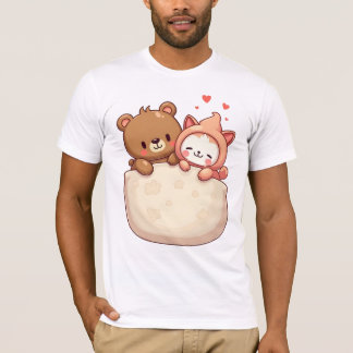Bär und Katze Kawaii T Shirt