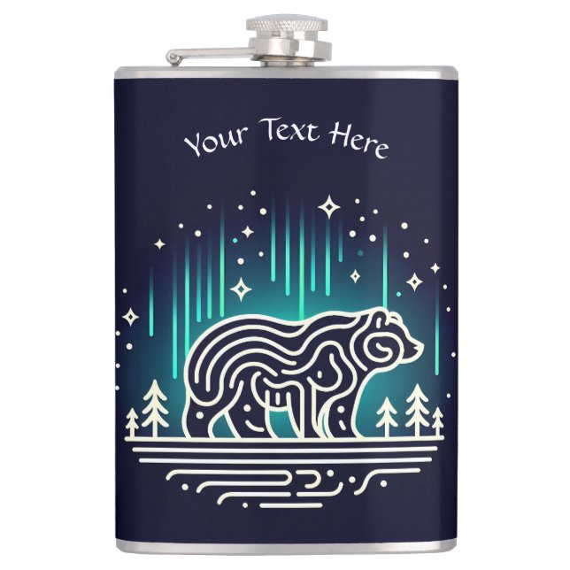 Bär under Aurora Ljus Fickplunta (Framsidan)