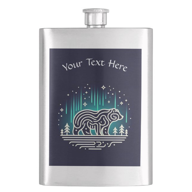 Bär under Aurora Ljus Fickplunta (Framsidan)