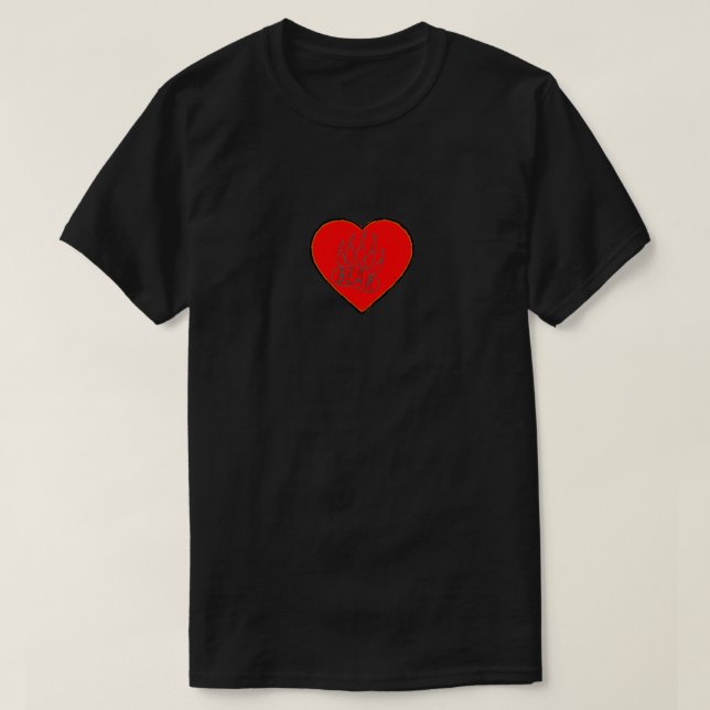 Bär ut i rött hjärta med typografi t shirt (Design framsida)