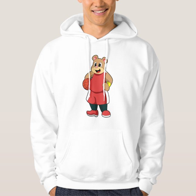 Bär vid basketsporter hoodie (Framsida)