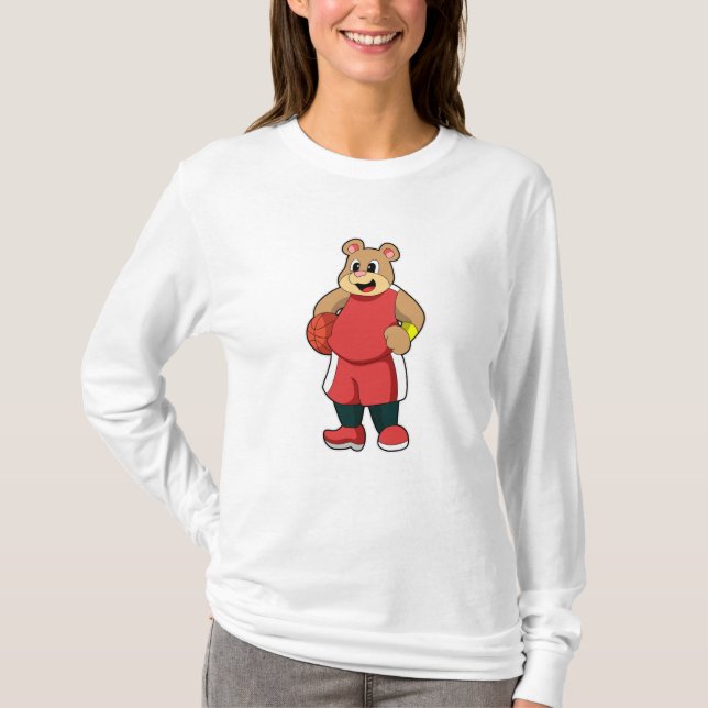 Bär vid basketsporter t shirt (Framsida)