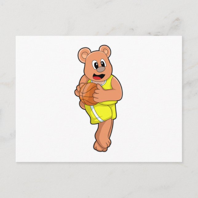 Bär vid basketsporter vykort (Framsida)