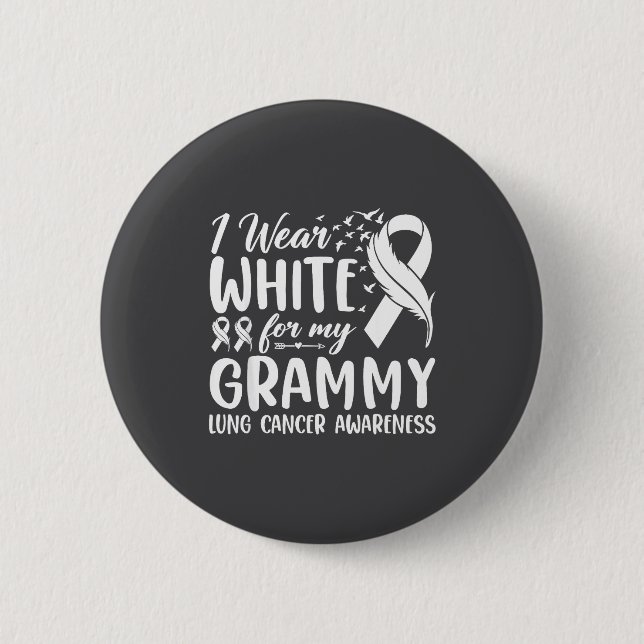 Bär Vit Grammy Lungcancer Medvetenhet Knapp (Framsida)