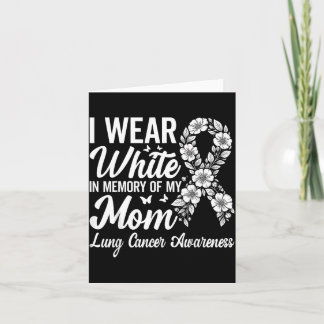 Bär vitt till minne av mamma lungcancermedvetande kort
