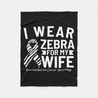 Bär Zebra För Min Hustru Neuroendokrin Cancer Fleecefilt