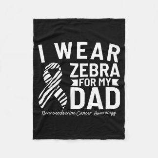 Bär Zebra för pappa Neuroendokrin cancer medvetenh Fleecefilt