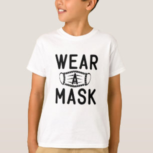 Bära A Mask-signering enkel grundvarning T Shirt