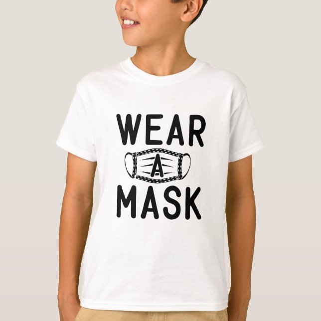 Bära A Mask-signering enkel grundvarning T Shirt (Framsida)