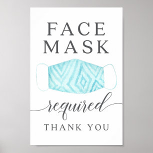 Bära A-masksignatur - mask krävs - blå mask Poster