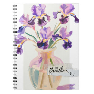 Bara Andas Citat Lila Iris Blommor i en Vas Anteckningsbok