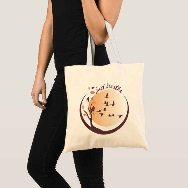 Bara andas in naturmeditation Yoga Tote Bag Tygkasse (Framsida (produkt))