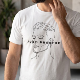 Bara Andas Minimalistisk Vit T-Shirt Linje Konst