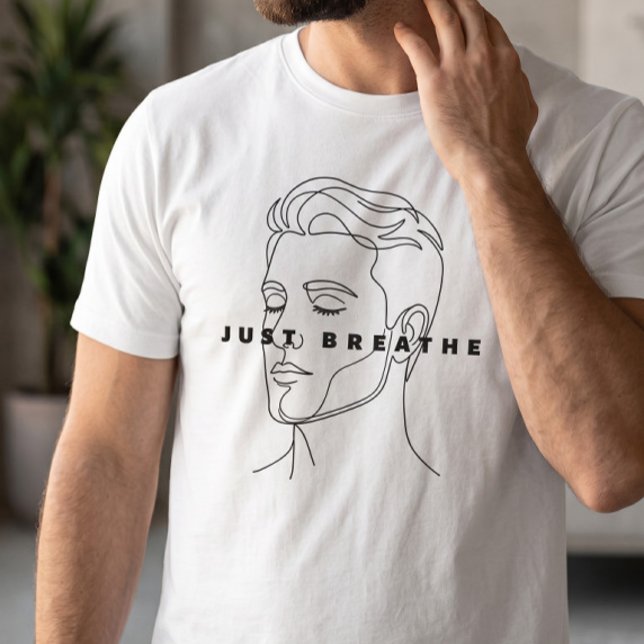 Bara Andas Minimalistisk Vit T-Shirt | Linje Konst (Skapare uppladdad)
