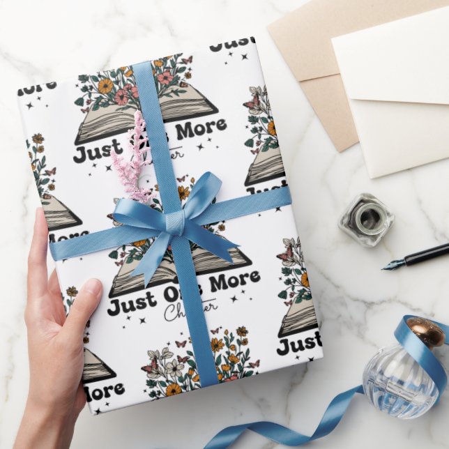 Bara ännu ett kapitel blommig bok presentpapper (Gifting)