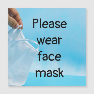 Bära ansikte mask på blå bakgrund