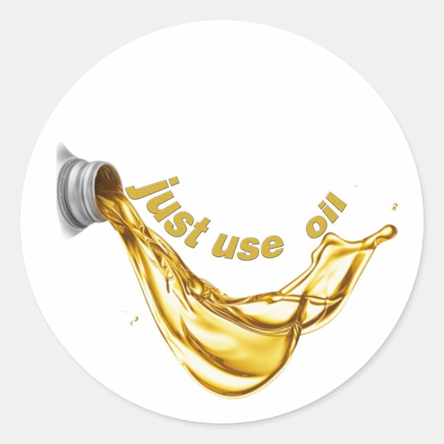 Bara använda olja runt klistermärke (Framsida)