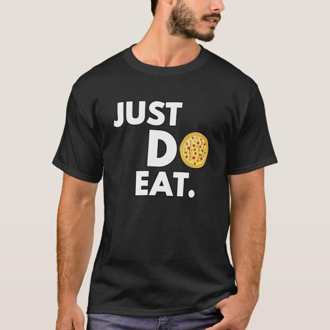 Bara ät - Rollig Pizzadesign T Shirt (Framsida)