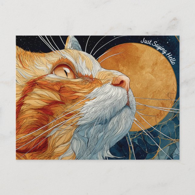 Bara att säga Hej Cat-vykort Vykort (Framsida)