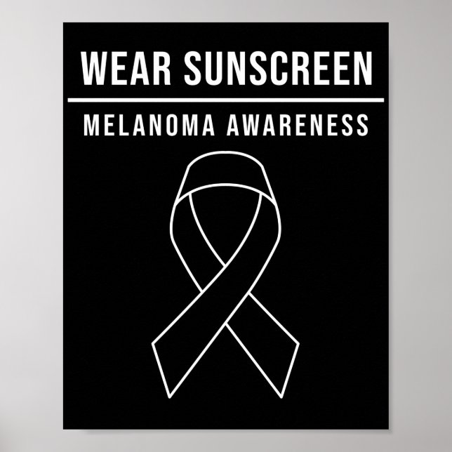 Bära av hudcancer Suncreen Melanoma Awareness Poster (Framsidan)