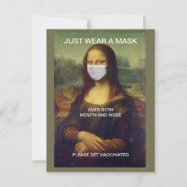 BARA BÄRA ETT MASK MONA LISA POSTCARD VYKORT