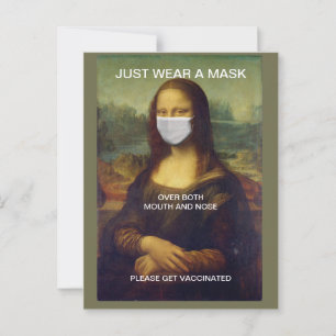 BARA BÄRA ETT MASK MONA LISA POSTCARD VYKORT