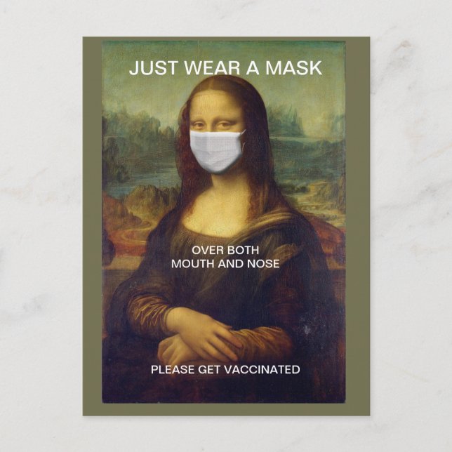 BARA BÄRA ETT MASK MONA LISA POSTCARD VYKORT (Framsida)
