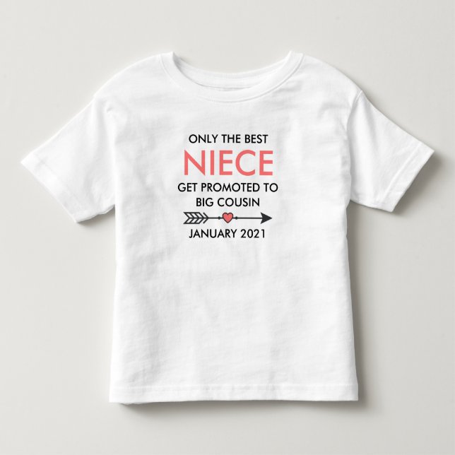 Bara bästa nieces befordras till stora kusin t shirt (Framsida)